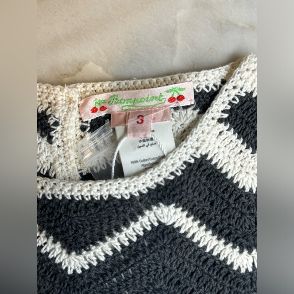 Bonpoint Crotched Knit Pattern Dress - Picture 2 of 7